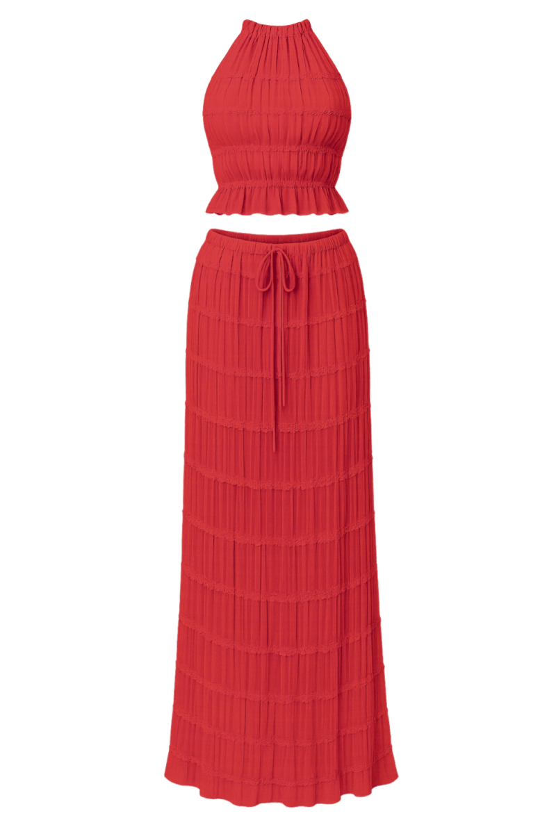 Naylea | Halter Top & Maxi Skirt Set
