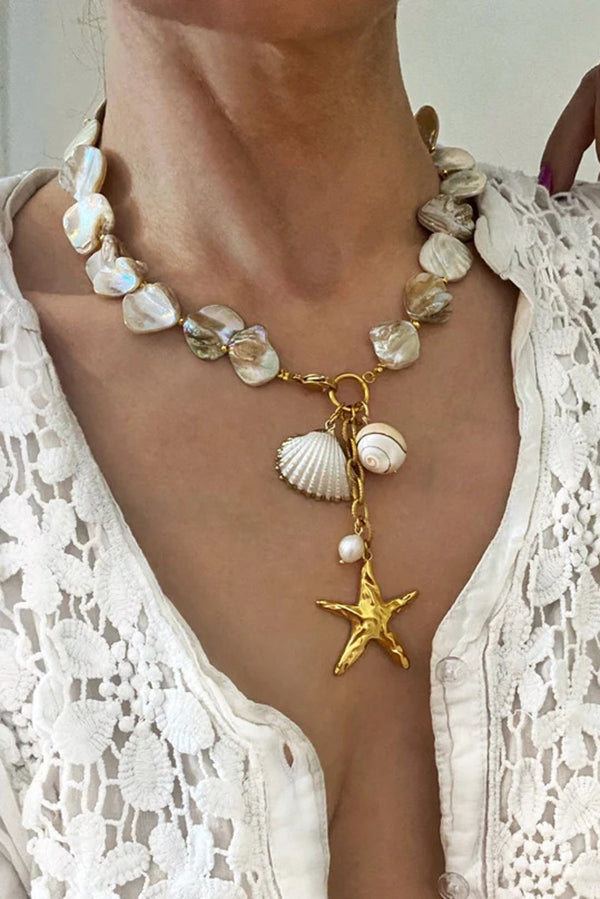 Exaggerated Irregular Shell Collarbone Necklace